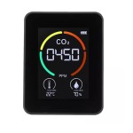 Digital multifunctional tester for air quality, temperature and humidity, 3 in 1, black color